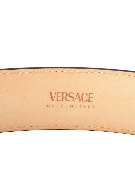 Versace Black 100% Leather Gold Buckle Decorated Belt US 34 IT 85 main image 2